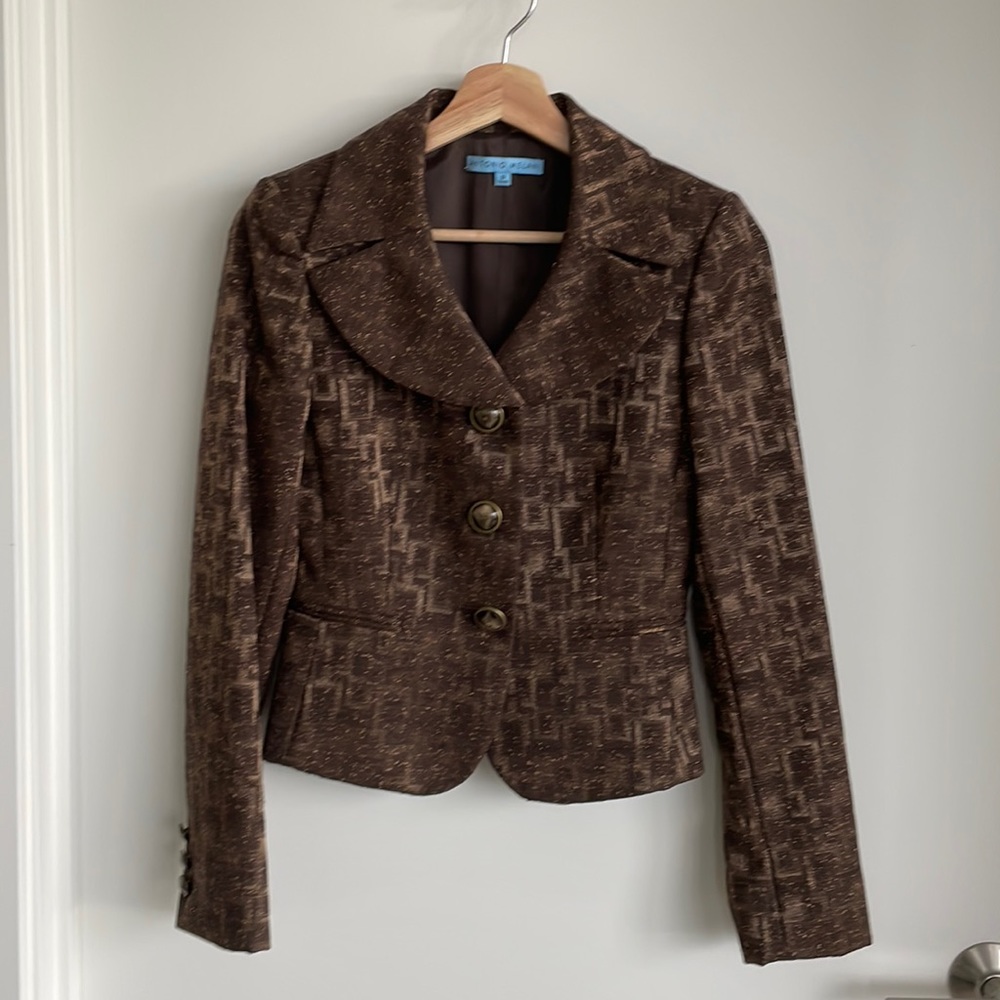 Brown Antonio Melani Brown Suit Jacket. PERFECT and STUNNING. Size 0.